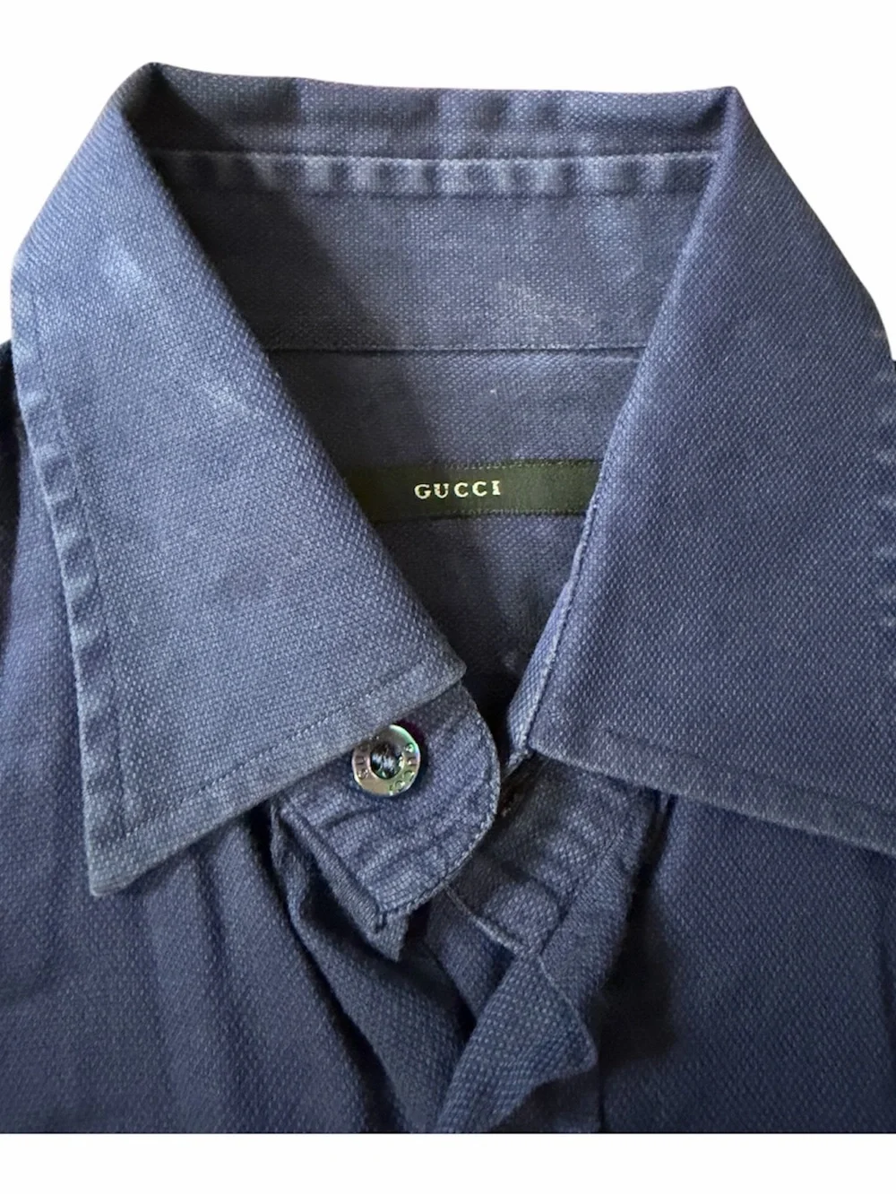 Gucci Men's Royal Blue Casual Button-Down Shirt